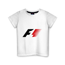 Детская футболка хлопок с принтом Formula 1 в Екатеринбурге, 100% хлопок | круглый вырез горловины, полуприлегающий силуэт, длина до линии бедер | формула 1