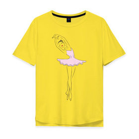 Мужская футболка хлопок Oversize с принтом Балерина (2) в Екатеринбурге, 100% хлопок | свободный крой, круглый ворот, “спинка” длиннее передней части | балерина | балет | искусство | театр