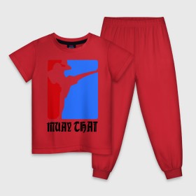 Детская пижама хлопок с принтом Muay Thai (Муай Тай) в Екатеринбурге, 100% хлопок |  брюки и футболка прямого кроя, без карманов, на брюках мягкая резинка на поясе и по низу штанин
 | емельяненко