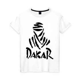 Женская футболка хлопок с принтом Rally Dakar в Екатеринбурге, 100% хлопок | прямой крой, круглый вырез горловины, длина до линии бедер, слегка спущенное плечо | rally dakar | авто | авто2012 | автогонки | гонки | ралли | ралли дакар