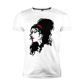 Мужская футболка премиум с принтом Amy Winehouse в Екатеринбурге, 92% хлопок, 8% лайкра | приталенный силуэт, круглый вырез ворота, длина до линии бедра, короткий рукав | Тематика изображения на принте: живая музыка | импровизация | певица | певица эми уайнхаус.джаз | саксофон