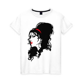 Женская футболка хлопок с принтом Amy Winehouse в Екатеринбурге, 100% хлопок | прямой крой, круглый вырез горловины, длина до линии бедер, слегка спущенное плечо | живая музыка | импровизация | певица | певица эми уайнхаус.джаз | саксофон