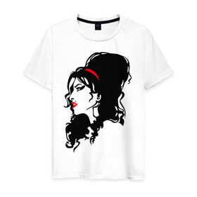 Мужская футболка хлопок с принтом Amy Winehouse в Екатеринбурге, 100% хлопок | прямой крой, круглый вырез горловины, длина до линии бедер, слегка спущенное плечо. | живая музыка | импровизация | певица | певица эми уайнхаус.джаз | саксофон