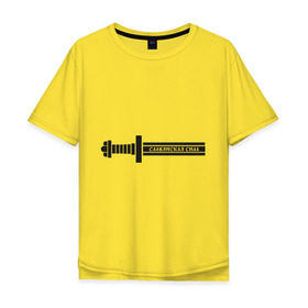 Мужская футболка хлопок Oversize с принтом Славянская сила в Екатеринбурге, 100% хлопок | свободный крой, круглый ворот, “спинка” длиннее передней части | меч | русская сила | русский | славяне