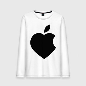 Мужской лонгслив хлопок с принтом Сердце- яблоко в Екатеринбурге, 100% хлопок |  | apple | mac | steve jobs | мак | стив джоббс | стив джобс | стив джопс | стивен джобс | эпл