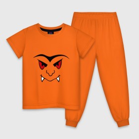 Детская пижама хлопок с принтом Лицо дракулы в Екатеринбурге, 100% хлопок |  брюки и футболка прямого кроя, без карманов, на брюках мягкая резинка на поясе и по низу штанин
 | 