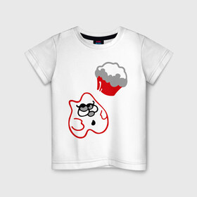 Детская футболка хлопок с принтом Пироженка в Екатеринбурге, 100% хлопок | круглый вырез горловины, полуприлегающий силуэт, длина до линии бедер | вкусное | вкуснотища | вкусняшка | десерт | печенье | пирожное | сладкое | сладость