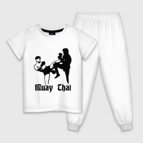 Детская пижама хлопок с принтом Muay Thai (2) в Екатеринбурге, 100% хлопок |  брюки и футболка прямого кроя, без карманов, на брюках мягкая резинка на поясе и по низу штанин
 | муай тай