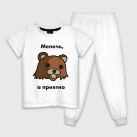 Детская пижама хлопок с принтом Мелочь а приятно в Екатеринбурге, 100% хлопок |  брюки и футболка прямого кроя, без карманов, на брюках мягкая резинка на поясе и по низу штанин
 | pedobear | детведь | интернет мем | мелочь а приятно | педабир | педведь | педобер | педобир | педомедведь | педомедвеь | пидобир | чадомиша