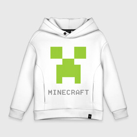 Детское худи Oversize хлопок с принтом Minecraft logo grey в Екатеринбурге, френч-терри — 70% хлопок, 30% полиэстер. Мягкий теплый начес внутри —100% хлопок | боковые карманы, эластичные манжеты и нижняя кромка, капюшон на магнитной кнопке | крипер