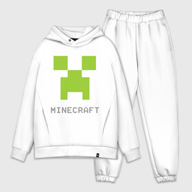 Мужской костюм хлопок OVERSIZE с принтом Minecraft logo grey в Екатеринбурге,  |  | крипер