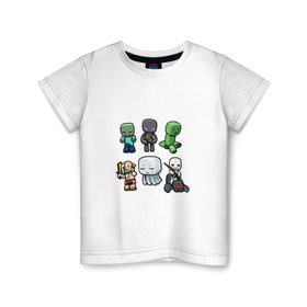 Детская футболка хлопок с принтом Minecraft units в Екатеринбурге, 100% хлопок | круглый вырез горловины, полуприлегающий силуэт, длина до линии бедер | крипер