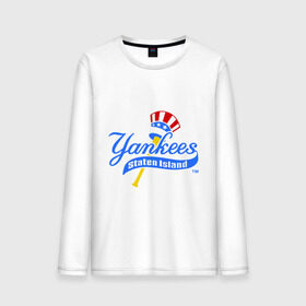 Мужской лонгслив хлопок с принтом NY Yankees byta в Екатеринбурге, 100% хлопок |  | baseball | major league basebal | mlb | ny | staten island | yankees | америка | бейсбол | бита | главная лига бейсбола | нью йорк янкиз | статен айленд | сша | янки