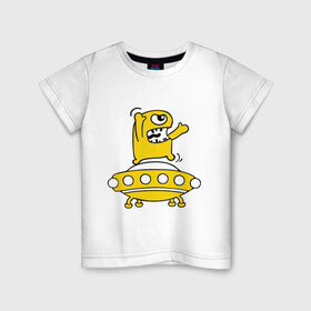 Детская футболка хлопок с принтом Пришелец Саня в Екатеринбурге, 100% хлопок | круглый вырез горловины, полуприлегающий силуэт, длина до линии бедер | инопланетянин | нло | пришелец | пришелец саня