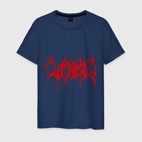 Мужская футболка хлопок с принтом windir logo в Екатеринбурге, 100% хлопок | прямой крой, круглый вырез горловины, длина до линии бедер, слегка спущенное плечо. | black metal bandwindir | rock | рок