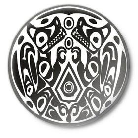 Значок с принтом Twilignt Quileute (2) в Екатеринбурге,  металл | круглая форма, металлическая застежка в виде булавки | Тематика изображения на принте: вампиры | племя кливетов | сумерки