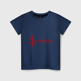 Детская футболка хлопок с принтом Insomnium logo в Екатеринбурге, 100% хлопок | круглый вырез горловины, полуприлегающий силуэт, длина до линии бедер | insomnium | insomnium logo | rock | музыка | рок | тяжелый рок | тяжеляк