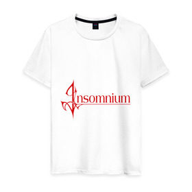 Мужская футболка хлопок с принтом Insomnium logo в Екатеринбурге, 100% хлопок | прямой крой, круглый вырез горловины, длина до линии бедер, слегка спущенное плечо. | insomnium | insomnium logo | rock | музыка | рок | тяжелый рок | тяжеляк