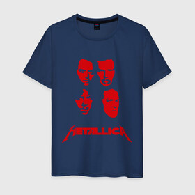 Мужская футболка хлопок с принтом Metallica kvartet в Екатеринбурге, 100% хлопок | прямой крой, круглый вырез горловины, длина до линии бедер, слегка спущенное плечо. | металлика