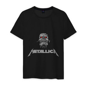 Мужская футболка хлопок с принтом Metallica scool в Екатеринбурге, 100% хлопок | прямой крой, круглый вырез горловины, длина до линии бедер, слегка спущенное плечо. | металлика