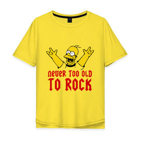 Мужская футболка хлопок Oversize с принтом Simpson Rock в Екатеринбурге, 100% хлопок | свободный крой, круглый ворот, “спинка” длиннее передней части | гомер