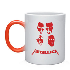 Кружка хамелеон с принтом Metallica kvartet (5) в Екатеринбурге, керамика | меняет цвет при нагревании, емкость 330 мл | металлика