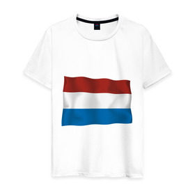Мужская футболка хлопок с принтом Голландия флаг в Екатеринбурге, 100% хлопок | прямой крой, круглый вырез горловины, длина до линии бедер, слегка спущенное плечо. | holland | голандия | голандский флаг | голландия | голландский флаг | политические | флаг | флаг голандии | флаг голландии | флаги