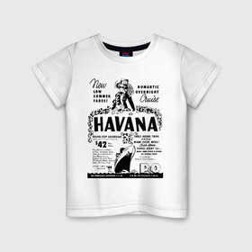 Детская футболка хлопок с принтом Куба афиша в Екатеринбурге, 100% хлопок | круглый вырез горловины, полуприлегающий силуэт, длина до линии бедер | cuba | havana | афиша | гавана | кастро | куба | кубинский | фидель | фидель кастро