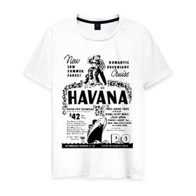 Мужская футболка хлопок с принтом Куба афиша в Екатеринбурге, 100% хлопок | прямой крой, круглый вырез горловины, длина до линии бедер, слегка спущенное плечо. | cuba | havana | афиша | гавана | кастро | куба | кубинский | фидель | фидель кастро