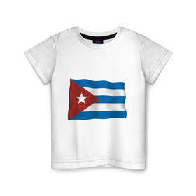 Детская футболка хлопок с принтом Куба флаг в Екатеринбурге, 100% хлопок | круглый вырез горловины, полуприлегающий силуэт, длина до линии бедер | cuba | куба | куба афиша | кубинский флаг | республика куба | флаг | флаг кубы | флаги