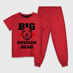 Детская пижама хлопок с принтом Большой русский медведь в Екатеринбурге, 100% хлопок |  брюки и футболка прямого кроя, без карманов, на брюках мягкая резинка на поясе и по низу штанин
 | bear | big russiam bear | russian | большой русский медведь | медведь | мишка | русский | русский медведь