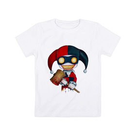 Детская футболка хлопок с принтом Клоун арлекин (2) в Екатеринбурге, 100% хлопок | круглый вырез горловины, полуприлегающий силуэт, длина до линии бедер | арлекин | клоун | клоун арлекин