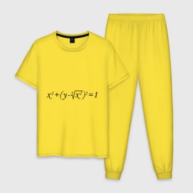 Мужская пижама хлопок с принтом Формула любви математическая в Екатеринбурге, 100% хлопок | брюки и футболка прямого кроя, без карманов, на брюках мягкая резинка на поясе и по низу штанин
 | для студентов | математика | математическая формула | студенты | формула | форула любви