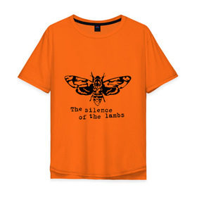 Мужская футболка хлопок Oversize с принтом Бабочка. Молчание ягнят в Екатеринбурге, 100% хлопок | свободный крой, круглый ворот, “спинка” длиннее передней части | Тематика изображения на принте: бабочка