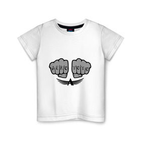 Детская футболка хлопок с принтом Aero yo(13) в Екатеринбурге, 100% хлопок | круглый вырез горловины, полуприлегающий силуэт, длина до линии бедер | aero yo | yo yo | yo yo player | игрушка йо йо | йо йо | кулаки | наколка | тату | татуировка