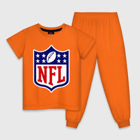 Детская пижама хлопок с принтом NFL в Екатеринбурге, 100% хлопок |  брюки и футболка прямого кроя, без карманов, на брюках мягкая резинка на поясе и по низу штанин
 | американский футбол | регби