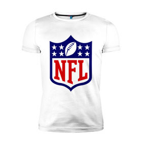 Мужская футболка премиум с принтом NFL в Екатеринбурге, 92% хлопок, 8% лайкра | приталенный силуэт, круглый вырез ворота, длина до линии бедра, короткий рукав | американский футбол | регби