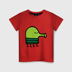 Детская футболка хлопок с принтом doodle jump в Екатеринбурге, 100% хлопок | круглый вырез горловины, полуприлегающий силуэт, длина до линии бедер | Тематика изображения на принте: дудл джамп