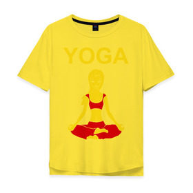 Мужская футболка хлопок Oversize с принтом yoga в Екатеринбурге, 100% хлопок | свободный крой, круглый ворот, “спинка” длиннее передней части | yoga | девушка | здоровый образ жизни | зож | йога | кундалини | медитация | фитнес