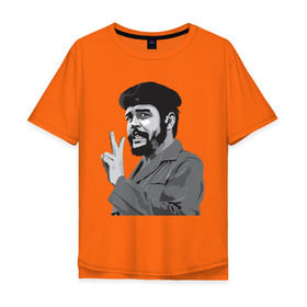 Мужская футболка хлопок Oversize с принтом Peace Che Guevara в Екатеринбурге, 100% хлопок | свободный крой, круглый ворот, “спинка” длиннее передней части | че гевара
