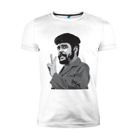 Мужская футболка премиум с принтом Peace Che Guevara в Екатеринбурге, 92% хлопок, 8% лайкра | приталенный силуэт, круглый вырез ворота, длина до линии бедра, короткий рукав | Тематика изображения на принте: че гевара