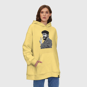 Худи SuperOversize хлопок с принтом Peace Che Guevara в Екатеринбурге, 70% хлопок, 30% полиэстер, мягкий начес внутри | карман-кенгуру, эластичная резинка на манжетах и по нижней кромке, двухслойный капюшон
 | че гевара