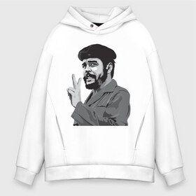 Мужское худи Oversize хлопок с принтом Peace Che Guevara в Екатеринбурге, френч-терри — 70% хлопок, 30% полиэстер. Мягкий теплый начес внутри —100% хлопок | боковые карманы, эластичные манжеты и нижняя кромка, капюшон на магнитной кнопке | Тематика изображения на принте: че гевара