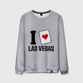 Мужской свитшот хлопок с принтом I Love Las Vegas в Екатеринбурге, 100% хлопок |  | i love | азартные игры | америка | вегас | казино | карты | колода | лас | рулетка | туз