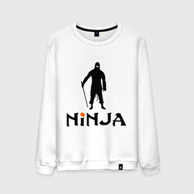 Мужской свитшот хлопок с принтом Ниндзя в Екатеринбурге, 100% хлопок |  | ninja | боевые искусства | воин | восточный воин | ниндзя | скрытый ниндзя