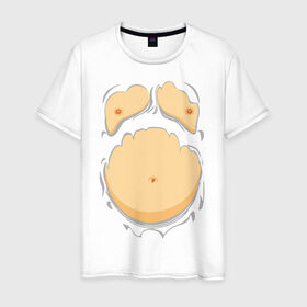 Мужская футболка хлопок с принтом Пивной живот в Екатеринбурге, 100% хлопок | прямой крой, круглый вырез горловины, длина до линии бедер, слегка спущенное плечо. | р рванная