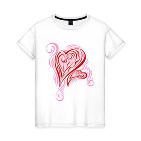 Женская футболка хлопок с принтом Сердца розовые и красные в Екатеринбурге, 100% хлопок | прямой крой, круглый вырез горловины, длина до линии бедер, слегка спущенное плечо | 14 февраля | день влюбленных | день всех влюбленных | день святого валентина | для влюбленных | для двоих | для пар | святой валентин | сердце
