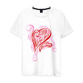 Мужская футболка хлопок с принтом Сердца розовые и красные в Екатеринбурге, 100% хлопок | прямой крой, круглый вырез горловины, длина до линии бедер, слегка спущенное плечо. | 14 февраля | день влюбленных | день всех влюбленных | день святого валентина | для влюбленных | для двоих | для пар | святой валентин | сердце