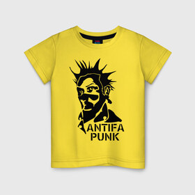 Детская футболка хлопок с принтом Antifa punk в Екатеринбурге, 100% хлопок | круглый вырез горловины, полуприлегающий силуэт, длина до линии бедер | антифа | антифа панк | антифашизм | антифашистское движение | одесса | против фашизма | фашизм