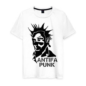 Мужская футболка хлопок с принтом Antifa punk в Екатеринбурге, 100% хлопок | прямой крой, круглый вырез горловины, длина до линии бедер, слегка спущенное плечо. | антифа | антифа панк | антифашизм | антифашистское движение | одесса | против фашизма | фашизм